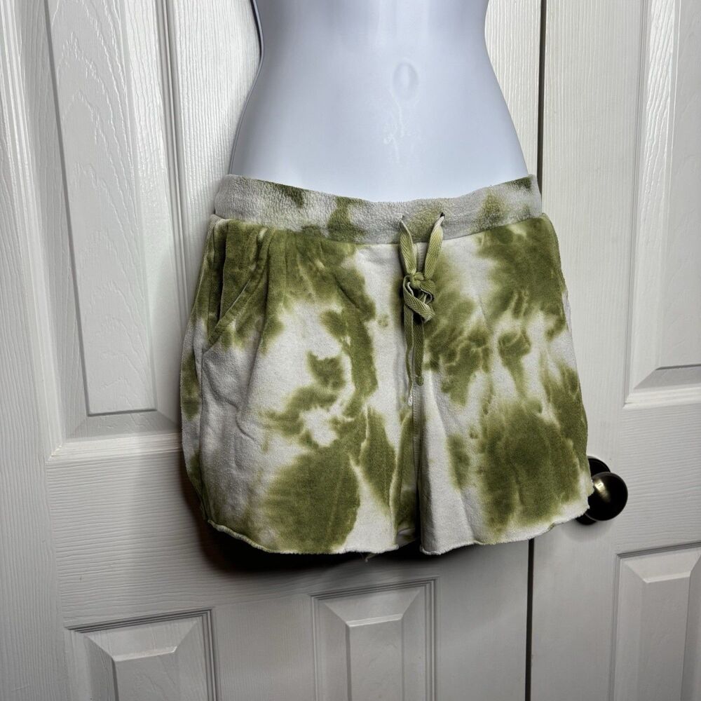 Free People Movement XS Green Tie Dye Lounge Shorts Drawstring